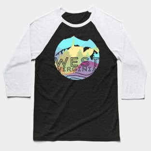 West Virginia 304 Pastel Mountains Baseball T-Shirt